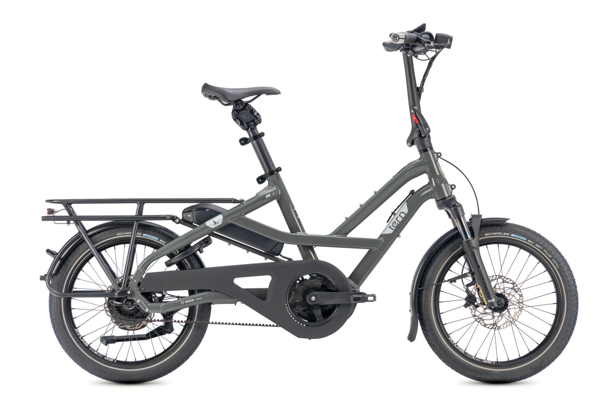 Tern HSD S9i Kompaktrad E-Bike in Basalt / Silver – Seitenansicht