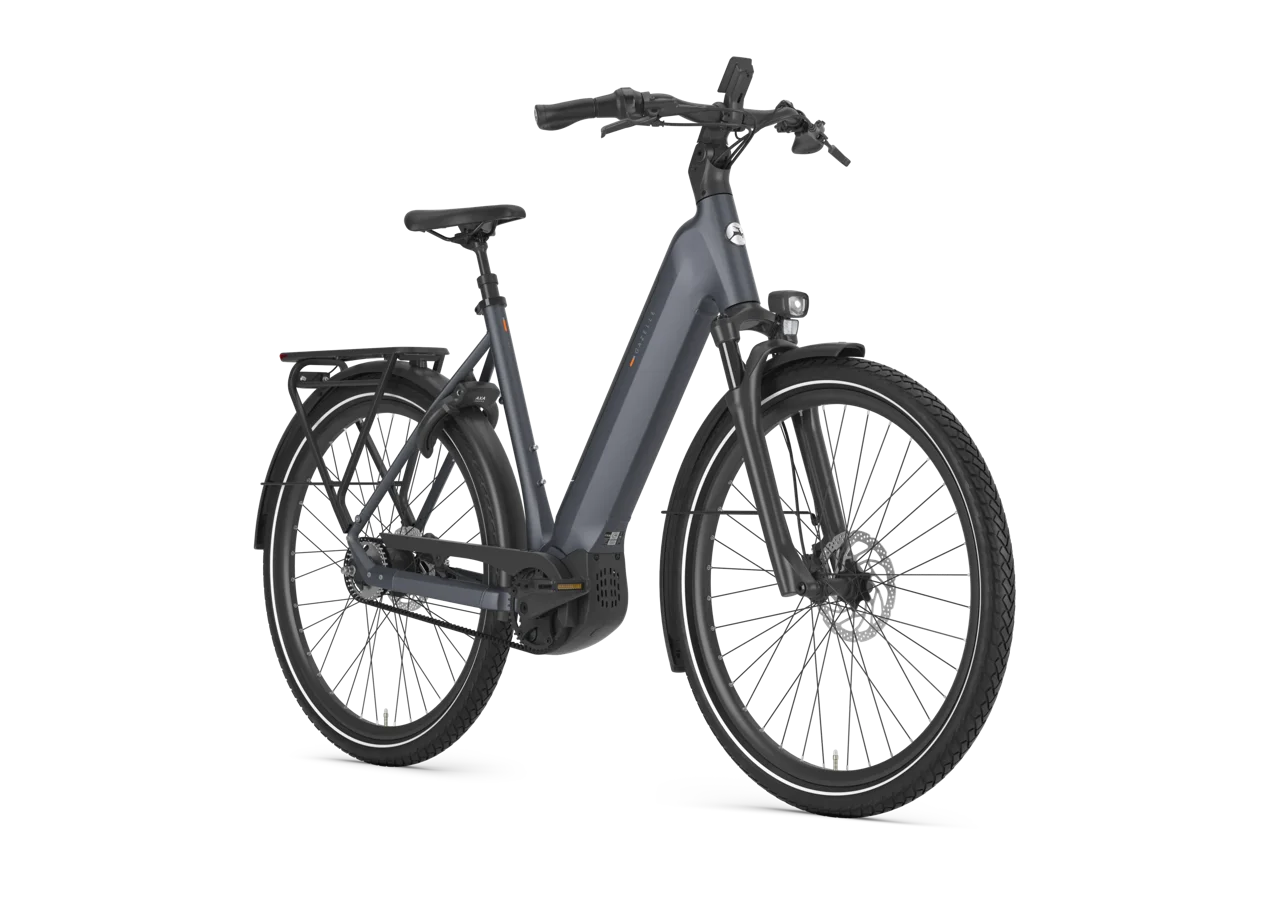 Gazelle Ultimate C5+ Meteor Grey – Detailansicht Gates Riemen und Bosch Antrieb