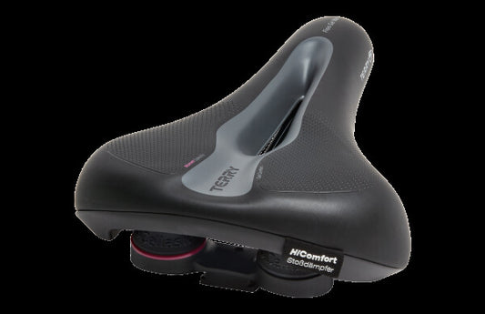 Terry Fisio Flex Gel Max Women Damensattel schwarz – Ansicht schräg von hinten