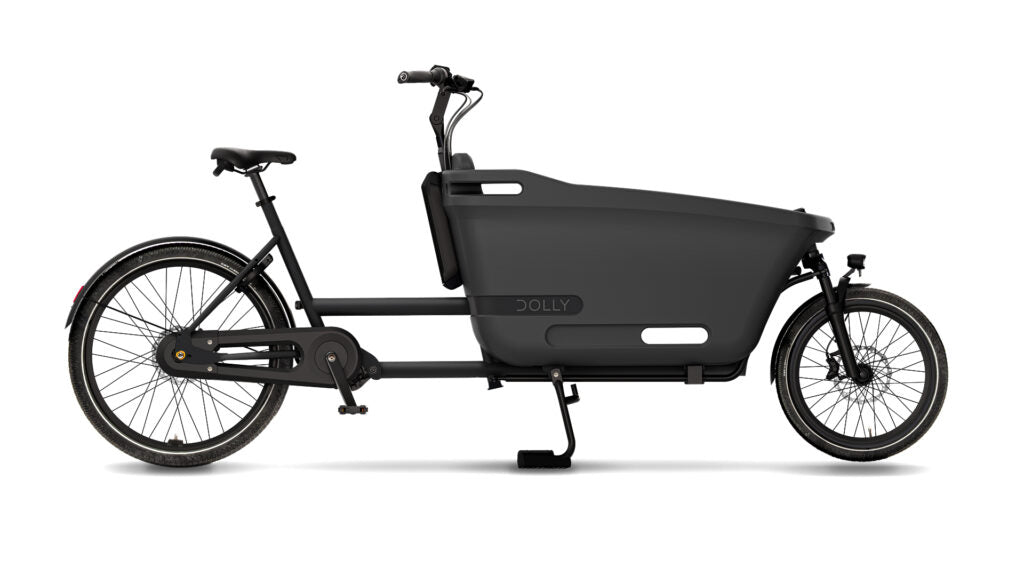Dolly Joy Lastenrad in Black Graphite, Studioaufnahme