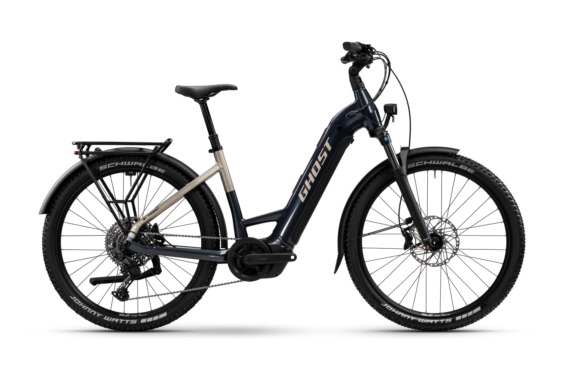 Ghost E-Teru Advanced EQ Low E-Bike 2026 in Eerie Black Beaver mit Bosch Motor, Seitenansicht