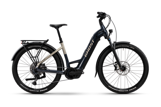Ghost E-Teru Advanced EQ LOW - uni eerie black/beaver - glossy Alltagstaugliches E-Bike mit Bosch & Vollausstattung - 800 Wh