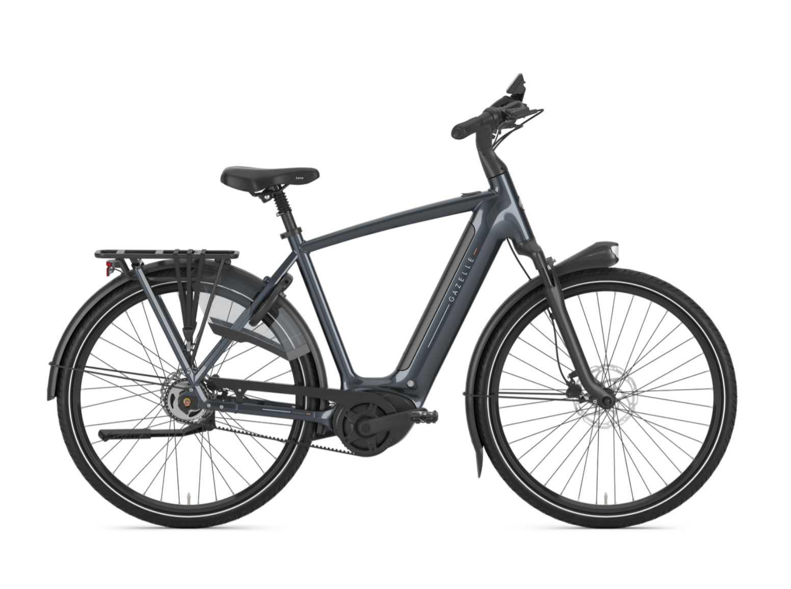 Gazelle Grenoble C5 E-Bike Herrenrad in Anthracite Grey – Seitenansicht