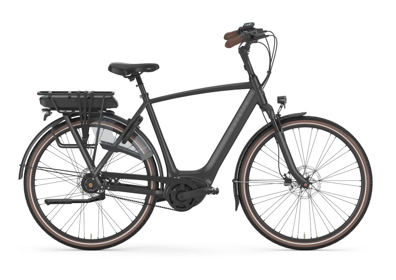 Gazelle Orange C8+ HMB Disc 28 Zoll E-Bike Herrenrad in Schwarz matt – Seitenansicht