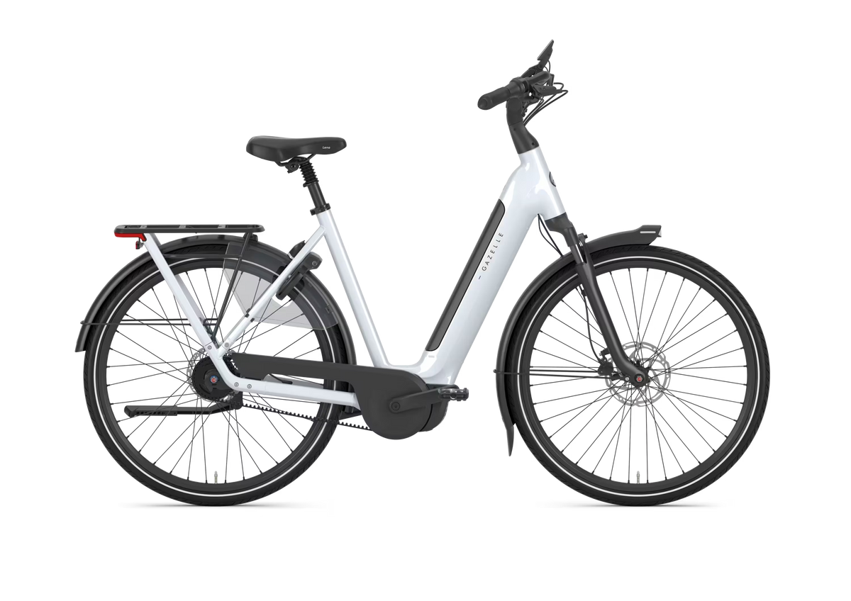 Gazelle Arroyo C5+ Elite Frozen White glänzend – Tiefeinsteiger E-Bike mit Gates Riemenantrieb