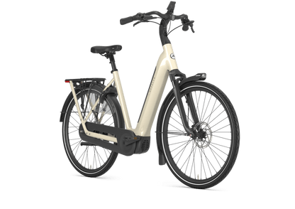 Gazelle Grenoble C5 Low-Step E-Bike Caramel Khaki mit Kettenkasten, Federgabel und MIK HD-Gepäckträger