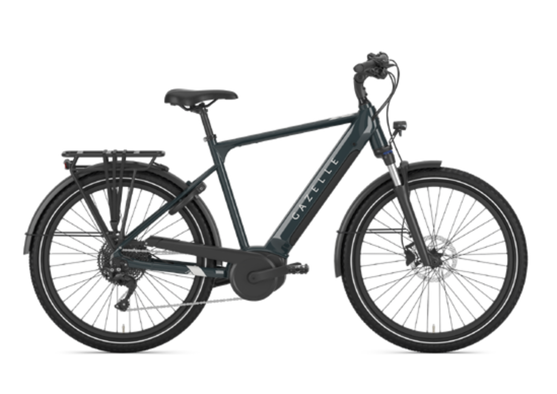 Gazelle Medeo T10 E-Bike Herrenrad in Pine Green – Seitenansicht