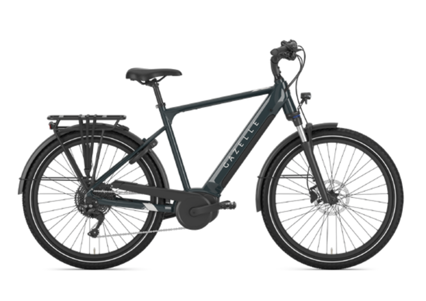 Gazelle Medeo T10 Herrenrad Pine Green – Detailansicht Bosch Antrieb