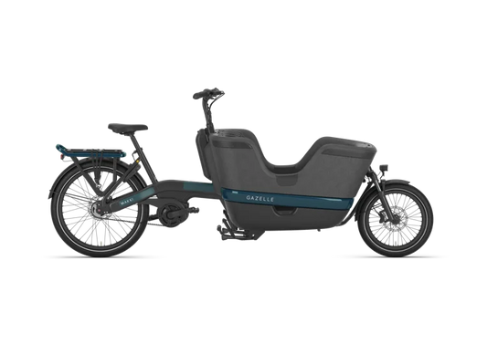 Gazelle Makki Urban E-Lastenrad in Pine Green – Seitenansicht