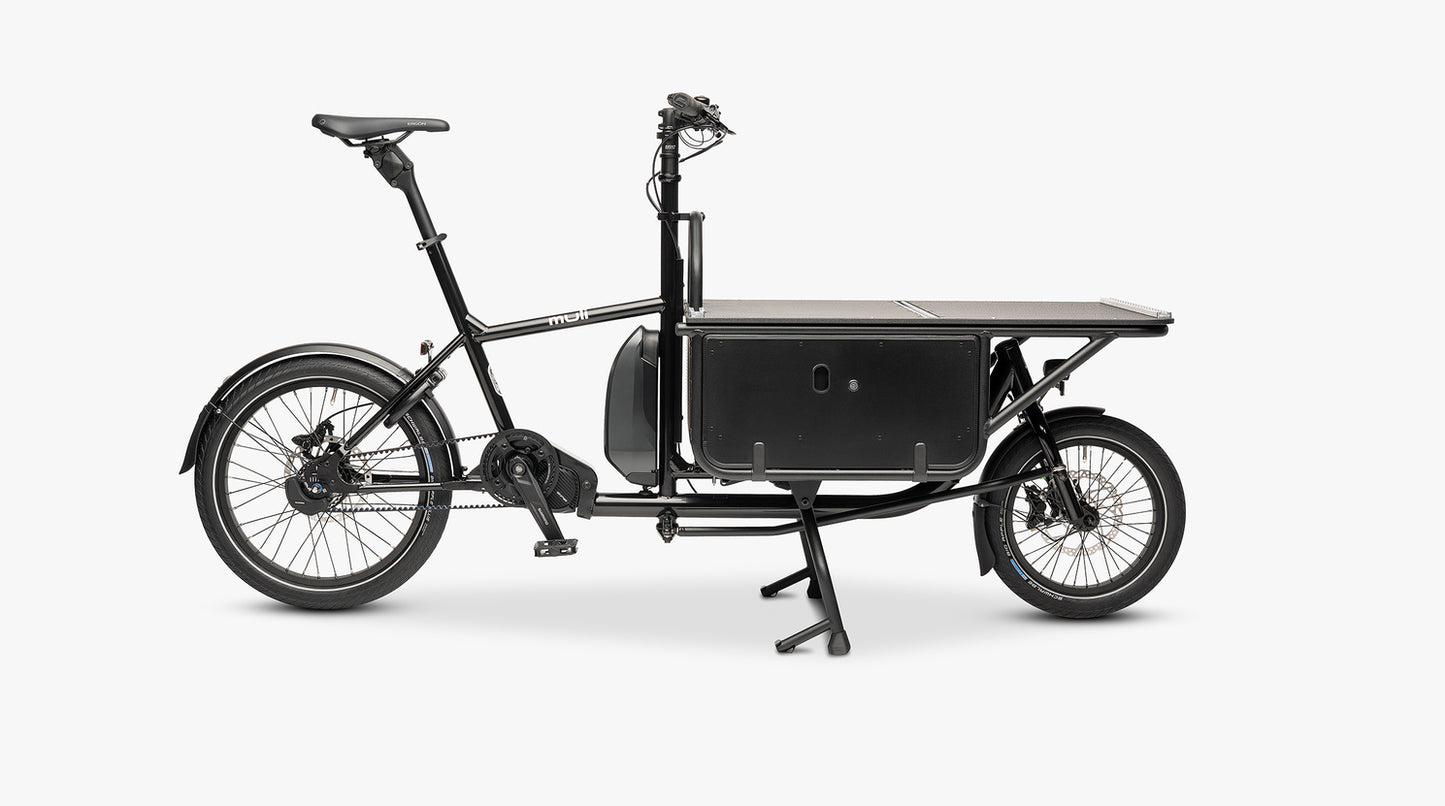 E-Muli St pro BOX Cargobike Lastenrad in Nightride, Seitenansicht