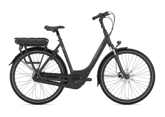 Gazelle Paris C8 Black Matt – Heckansicht mit MIK HD Gepäckträger und integriertem Akku