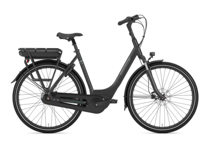 Gazelle Paris C8 Black Matt – Heckansicht mit MIK HD Gepäckträger und integriertem Akku