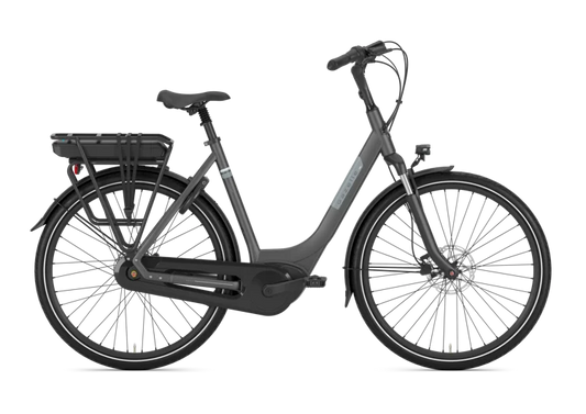 Gazelle Paris C7+ E-Bike Damenrad in Anthracite Grey – Seitenansicht Tiefeinsteiger