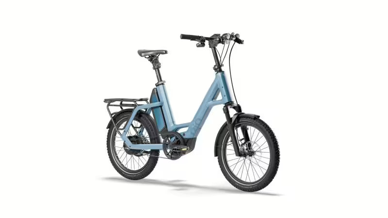 QiO Compact CXNINEx E-Bike in Retro Blue Matt – 20 Zoll Kompakt-E-Bike für die Stadt