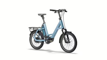 QiO Compact CXNINEx E-Bike in Retro Blue Matt – 20 Zoll Kompakt-E-Bike für die Stadt