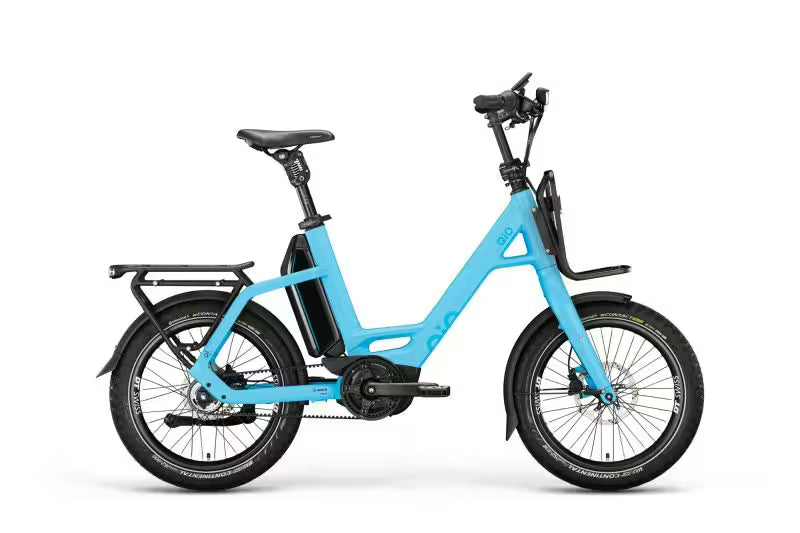 QiO EINS+ P-5 Kompaktrad E-Bike in Ice Blue Matt – Bosch 800 Wh, 5-Gang und Riemenantrieb