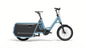 QiO Long CLAx E-Cargorad in Retro Blue Matt – Cargo E-Bike mit MIK HD Gepäckträger