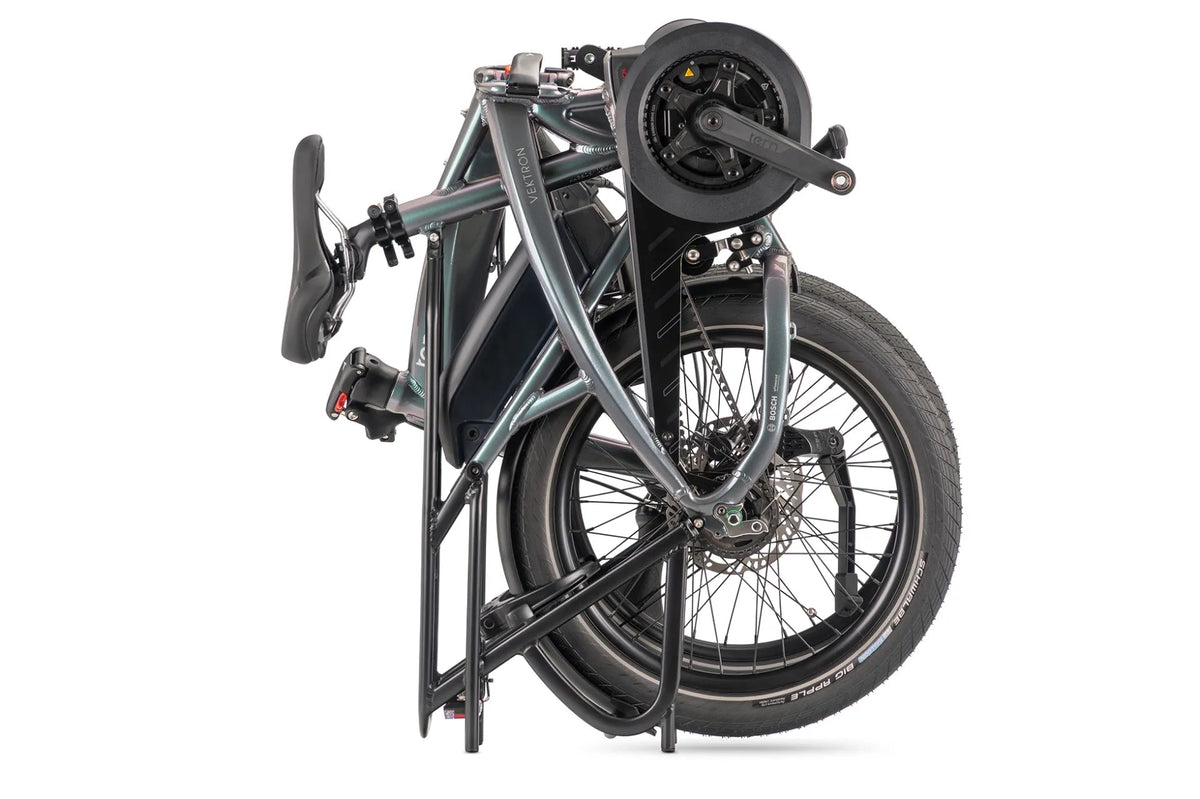 Tern Vektron P5i E-Faltrad in Urban Verdant / Grey – gefaltet