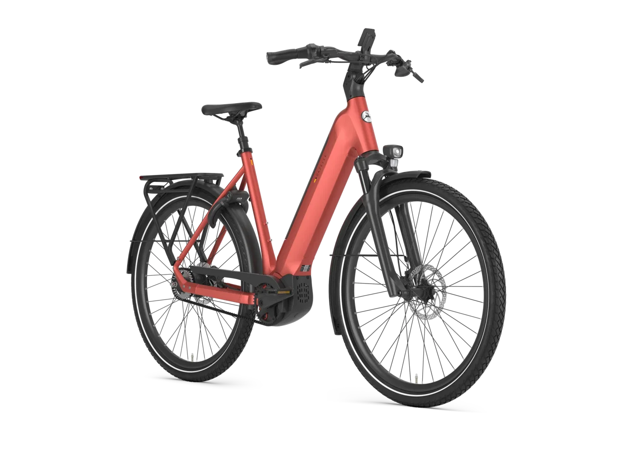 Gazelle Ultimate C5+ Metallic Orange – Detailansicht Gates Riemen und Bosch Antrieb