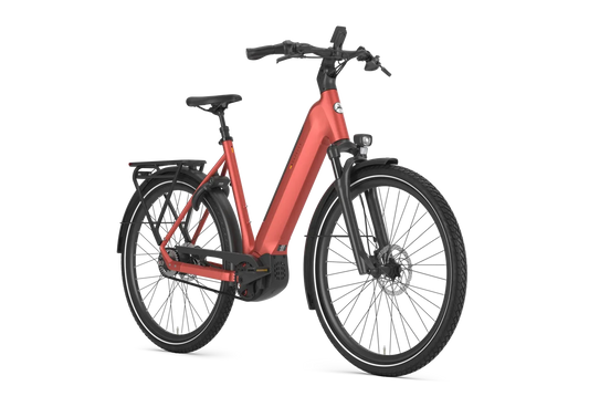 Gazelle Ultimate C5+ Metallic Orange – Detailansicht Gates Riemen und Bosch Antrieb