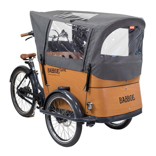 Babboe Curve Lastenrad Regenverdeck - grau