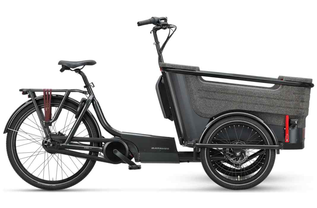 Batavus Fier-3 E-Lastenrad in smokingblack mit Kinderbox und Bosch Cargo Line Motor
