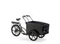 Cargobike Classic E-Lastenrad Dreirad schwarz – Gesamtansicht mit Transportbox