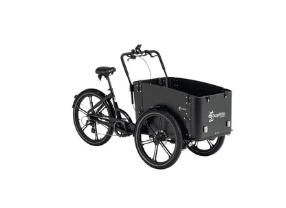 Cargobike DeLight Dreirad-Lastenrad schwarz – Gesamtansicht
