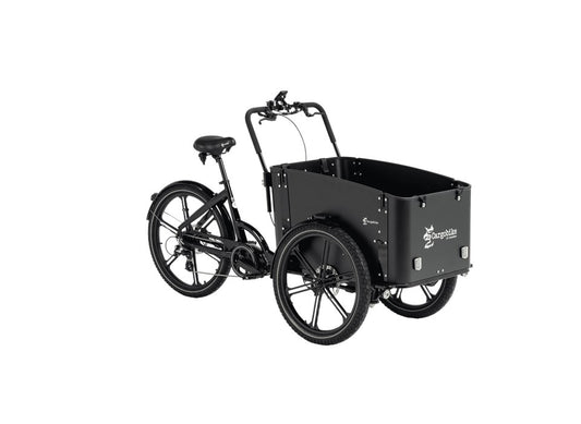 Cargobike DeLight Dreirad-Lastenrad schwarz – Gesamtansicht