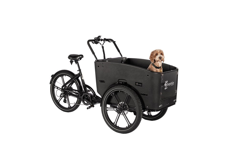 Cargobike Delight Nova Dog Dreirad-Lastenrad schwarz – Gesamtansicht
