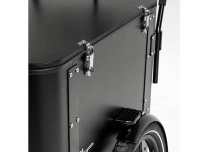 Cargobike Flex Box – Verschlüsse und Scharniere der Transportbox im Detail