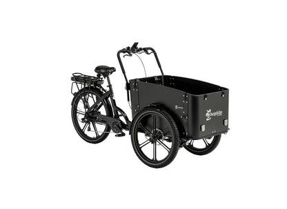 Cargobike Flex Dreirad-Lastenrad schwarz – Gesamtansicht