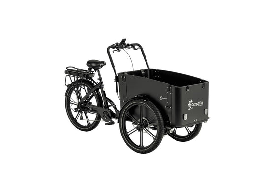 Cargobike Flex Dreirad-Lastenrad schwarz – Gesamtansicht