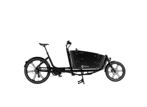 Cargobike Long Lite Long-John-Lastenrad schwarz – Seitenansicht