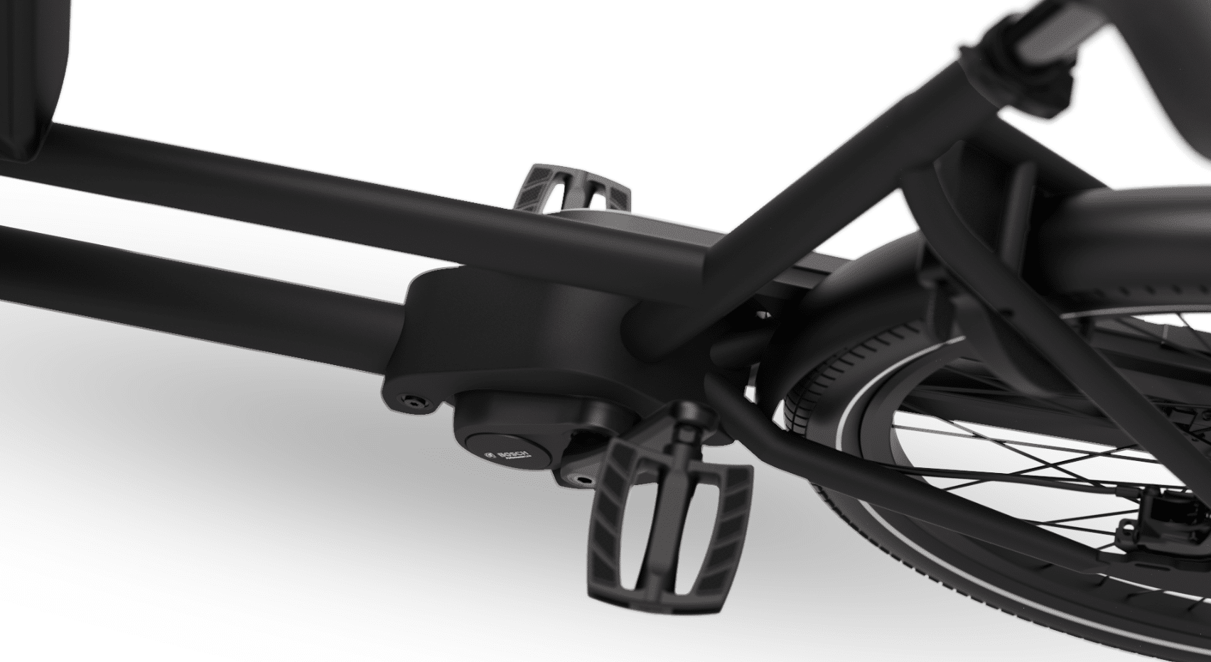 Dolly Joy Lastenrad in Black Graphite, Transportbox