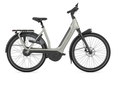 Gazelle Avignon C380 E-Bike Damenrad in Pebble Grey – Seitenansicht Low-Step