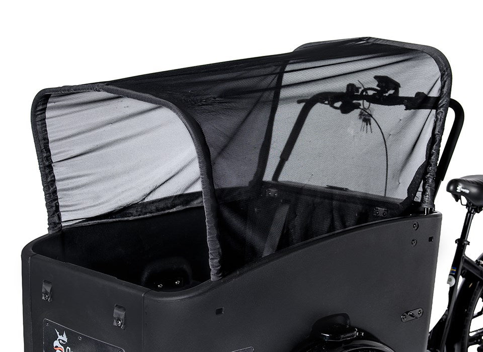 Cargobike Sonnenschutz für 4-Kinder-Verdeckrahmen – luftdurchlässiges Meshgewebe, 180 g