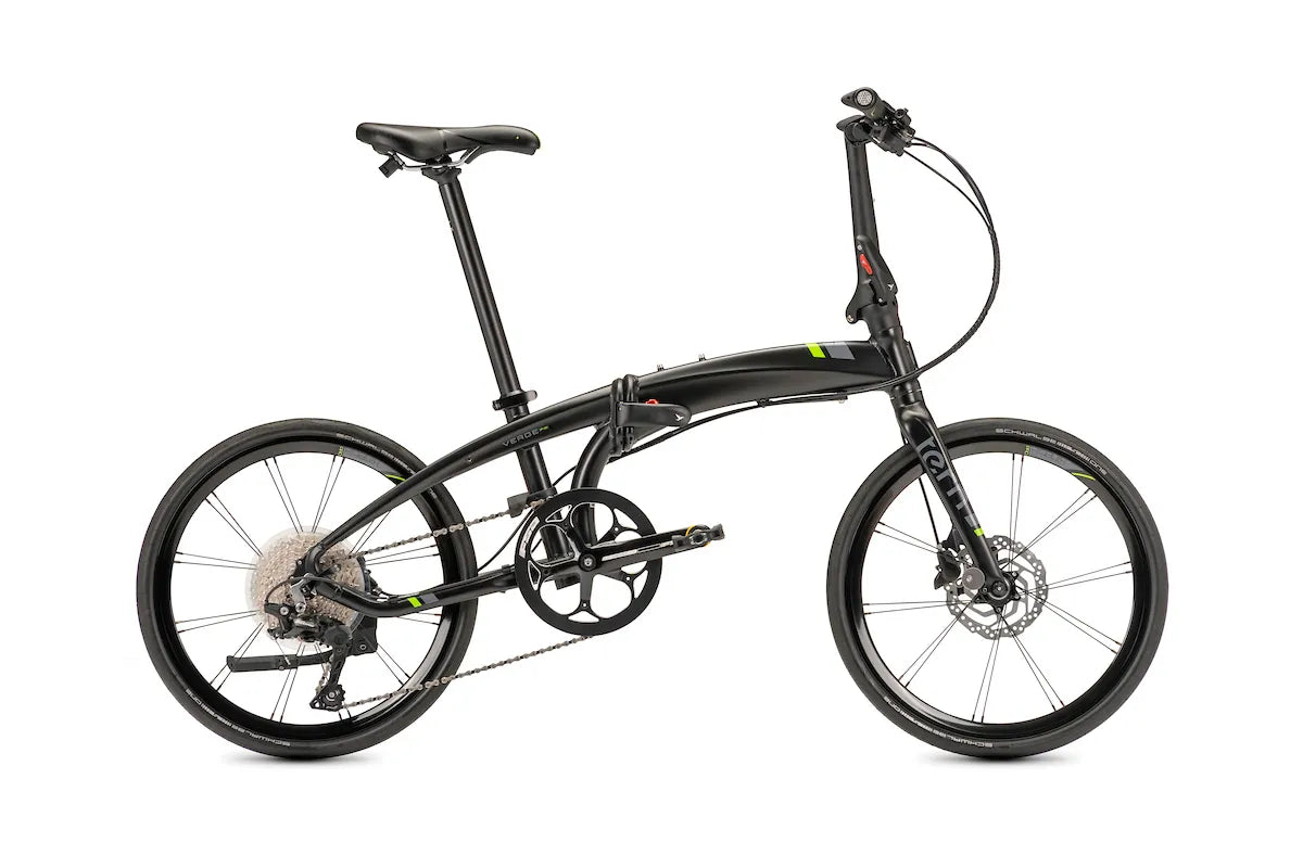 Tern Verge P10 Faltrad in Satin Black / Grey / Lime – Seitenansicht