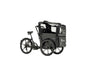 Cargobike Verdeck PREMIUM für vier Kinder aus schwarzem Canvas, passend für Flex und Delight mit Holzbox
