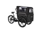 Cargobike Verdeck NOVA PREMIUM für vier Kinder aus schwarzem Canvas, passend für Flex und Delight mit Nova-Box